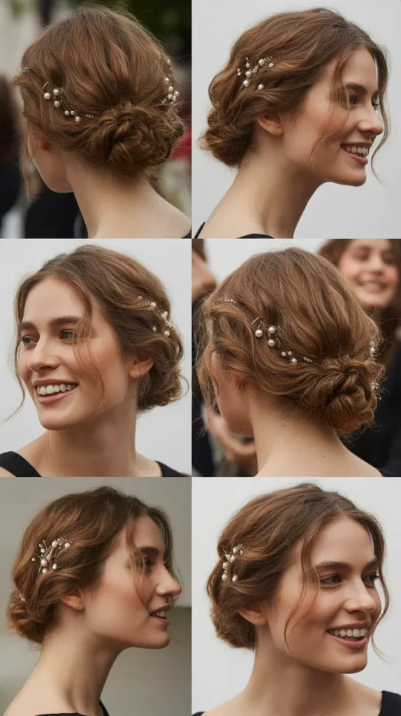  Ethereal Updo with Scattered Pins