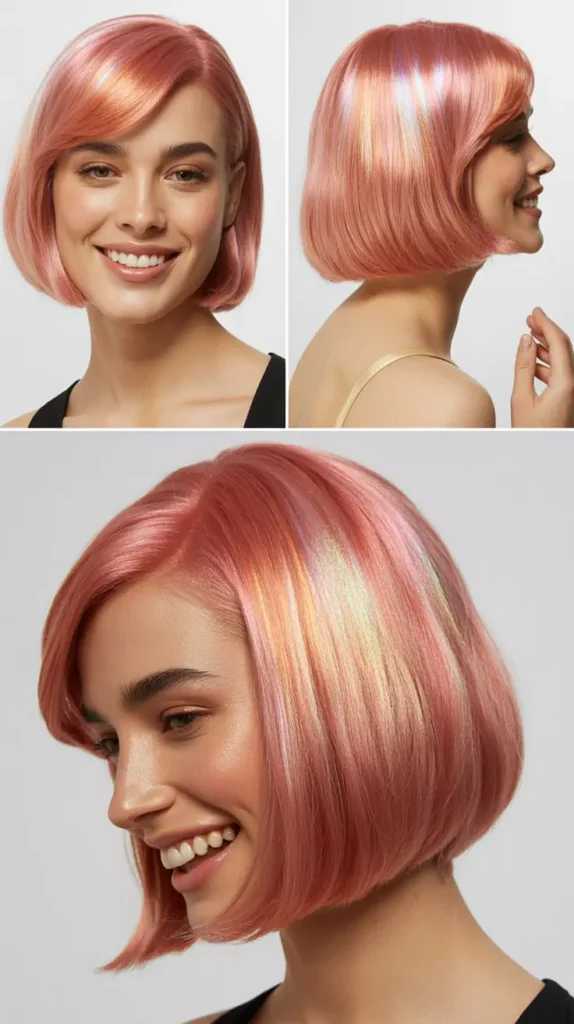 Metallic Pink Short Wig