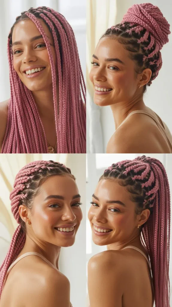  Pink Crochet Braid Wig