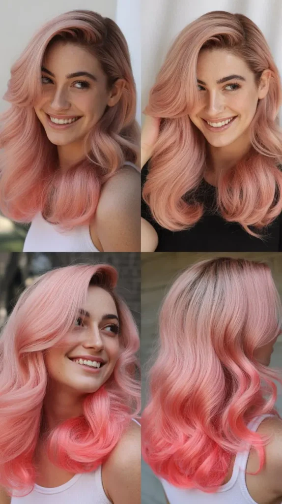  Pink Ombre Loose Wave Wig