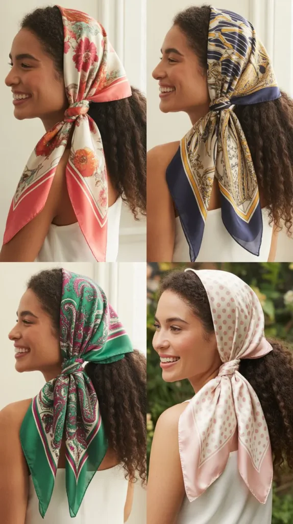 Wrapped Silk Scarf Ponytail