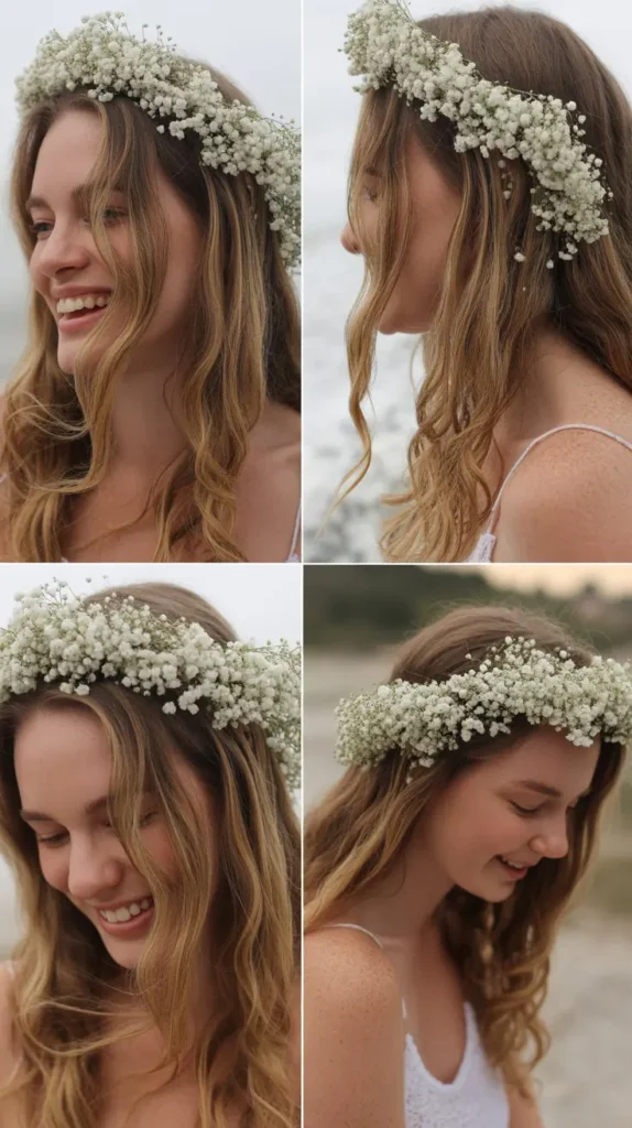 Loose Waves with Baby's Breath