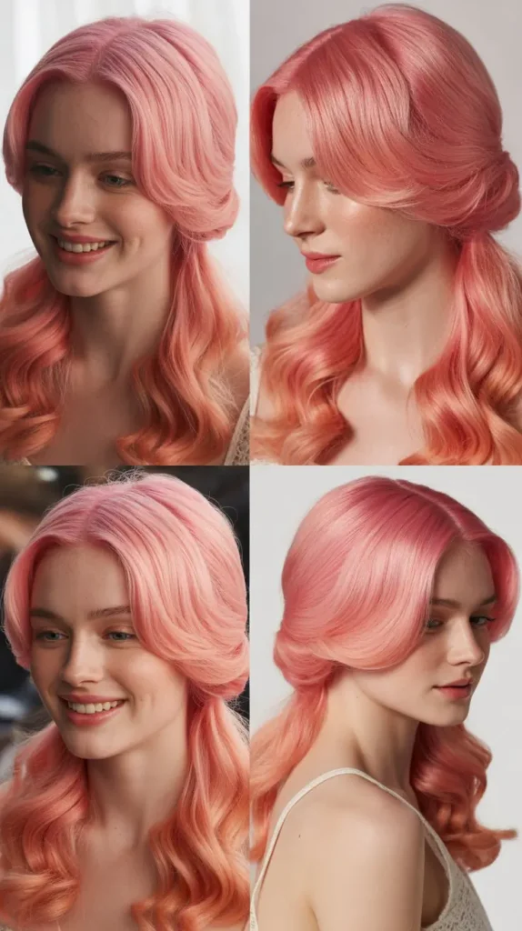 Barbie Pink Half Up Half Down Wig with Classic Half Updo
