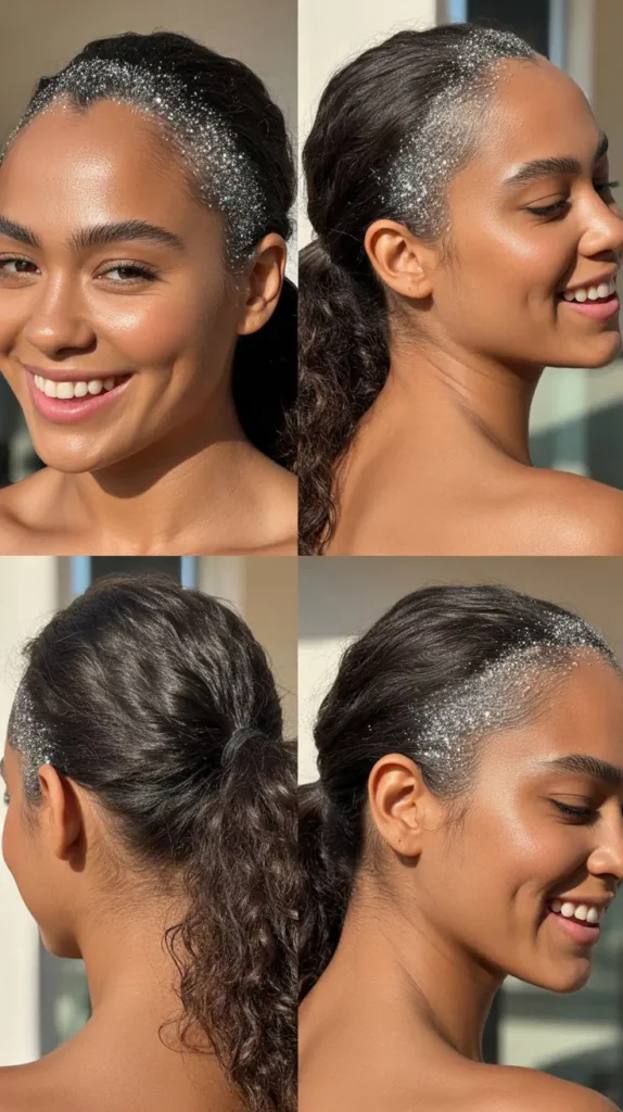 Glitter Root Ponytail