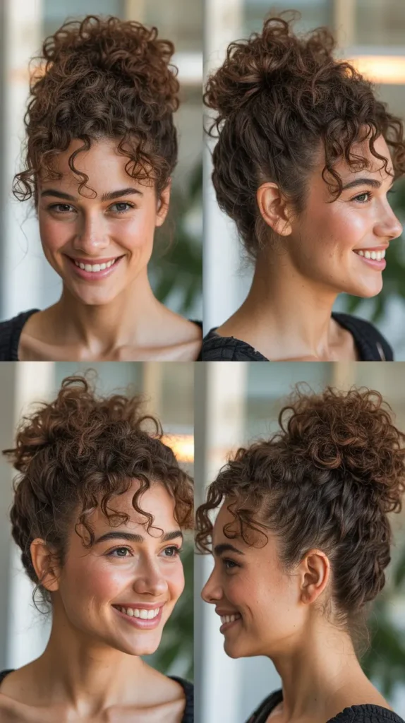 Curly Messy Bun with Volume