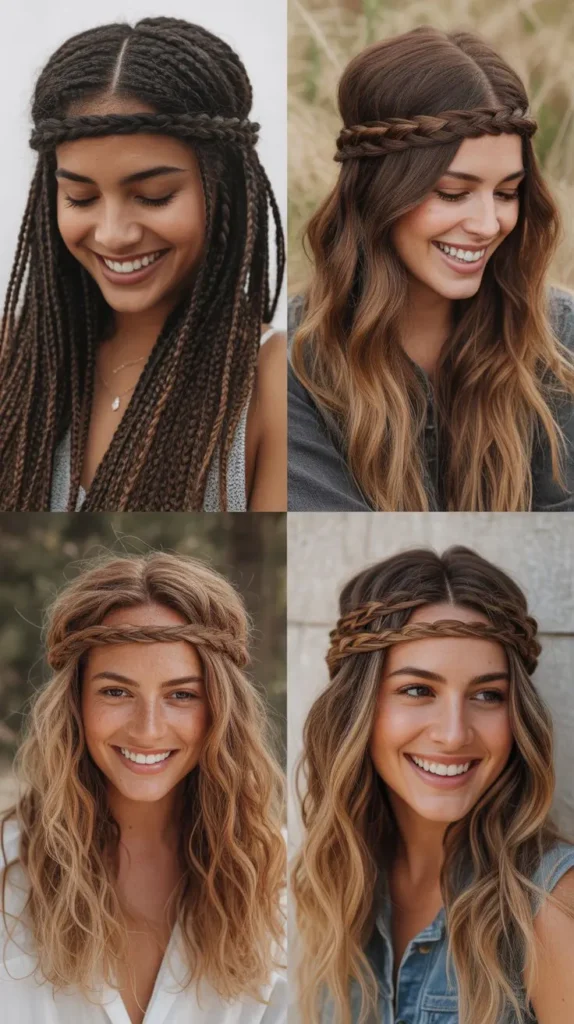 Loose Boho Crown Braid