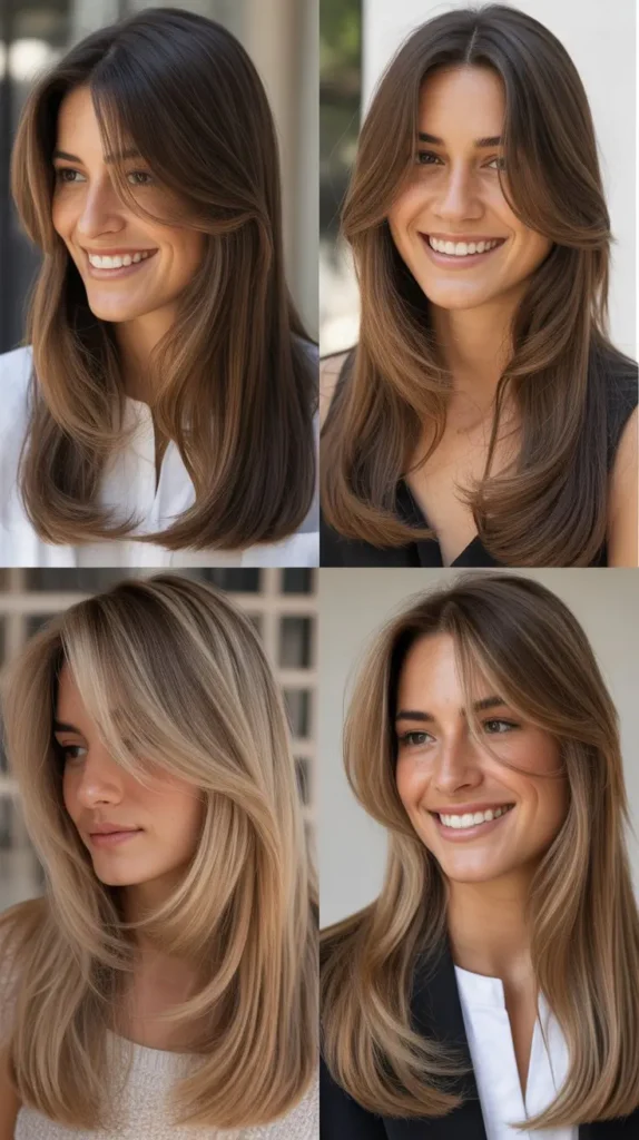 Long Straight Hair with Side Sweep