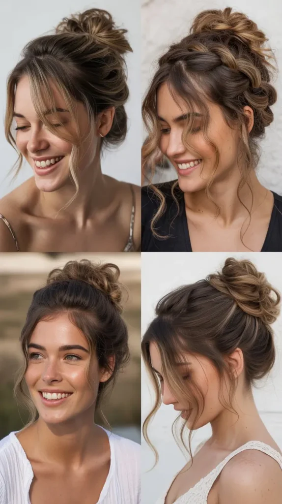 Messy Updo with Tendrils