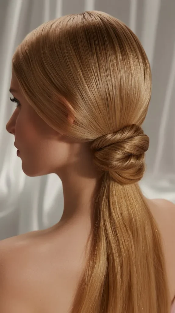  Straight Hair with Sleek Low Twist