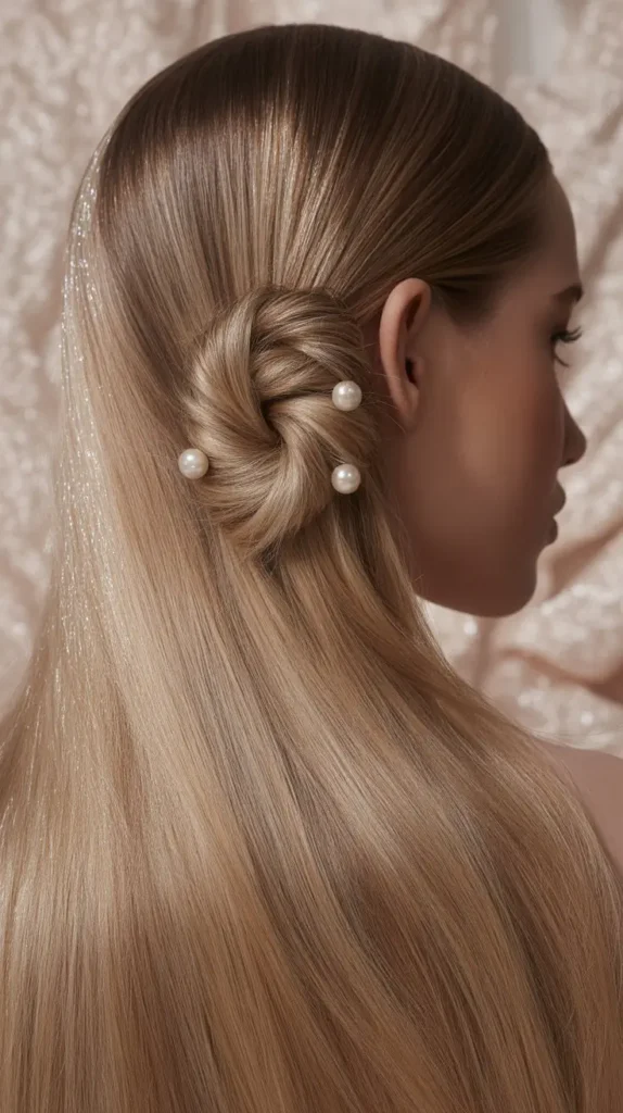 Straight Hair with Knotted Detail