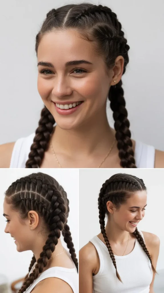  Dutch Braid Pigtails