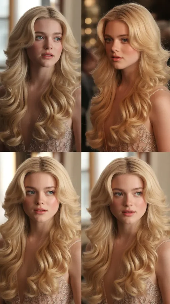 Cascading Blonde Mermaid Waves