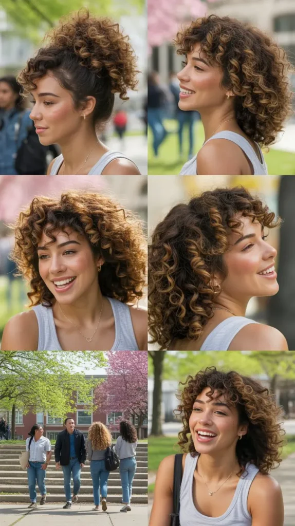 Pineapple Updo for Curly Hair