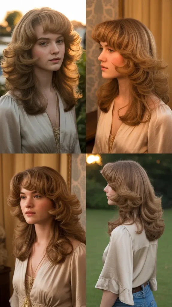 1970s Inspired Feathered Waves
