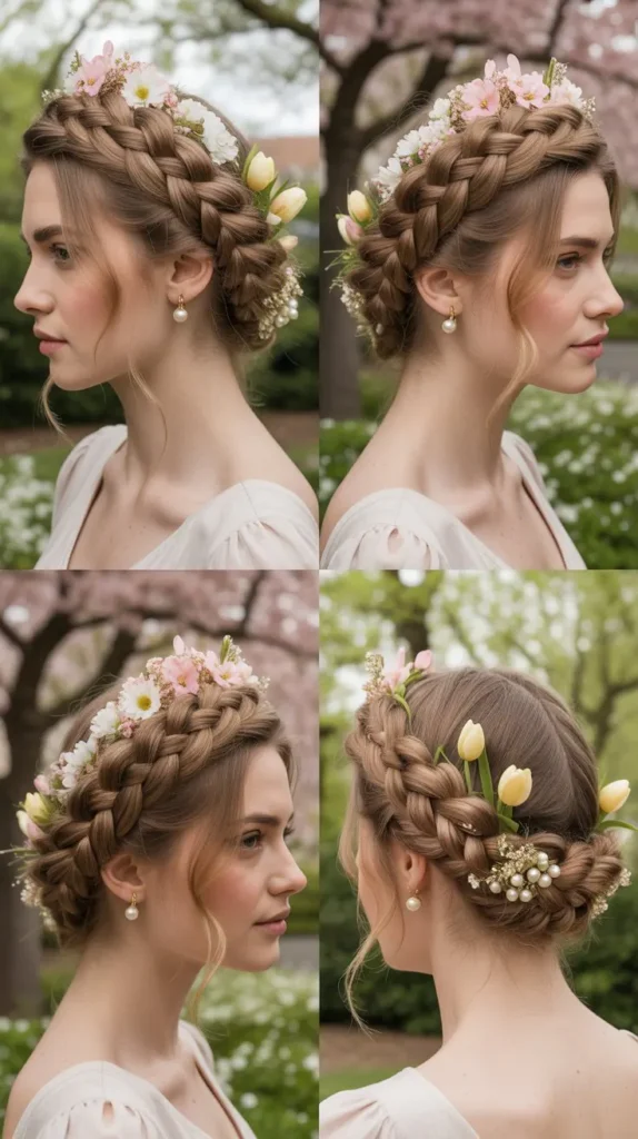 Dutch Braid Crown Updo