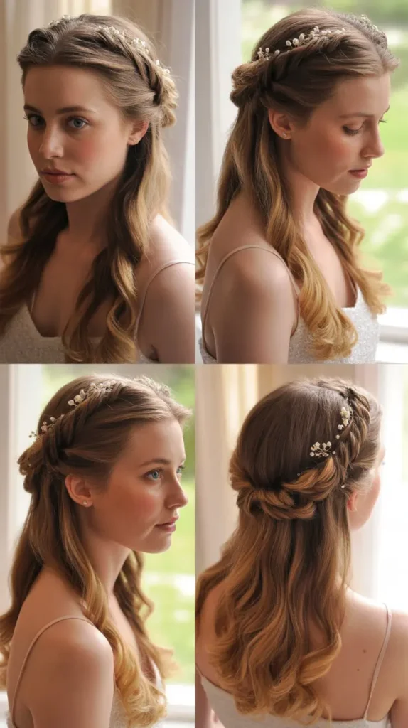  Half-Up Twisted Crown