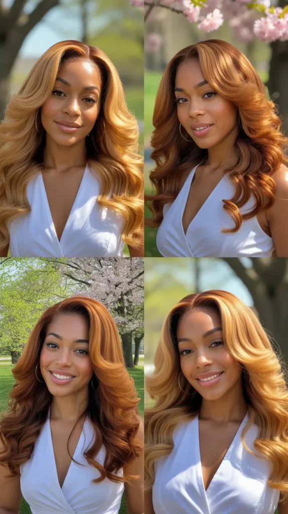 Lace Front Wig Styled for Spring