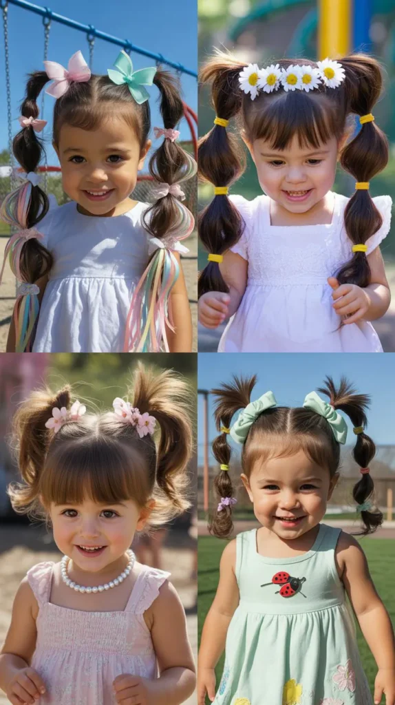 Four-Section Ponytails