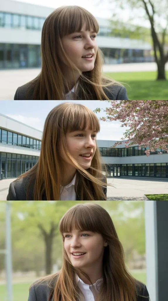 Straight Across Bangs with Loose Hair