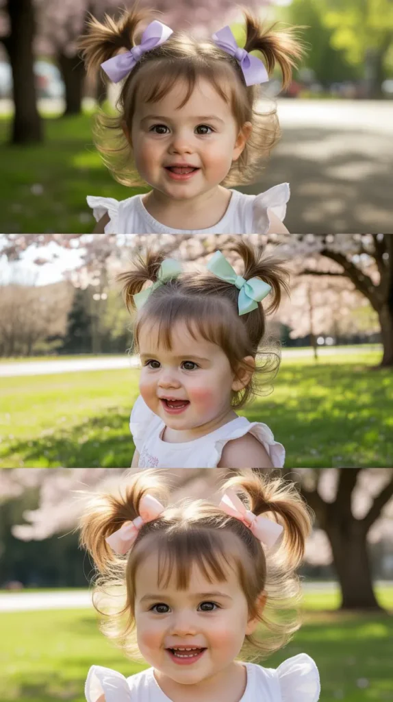 Space Buns With Ribbon Ties