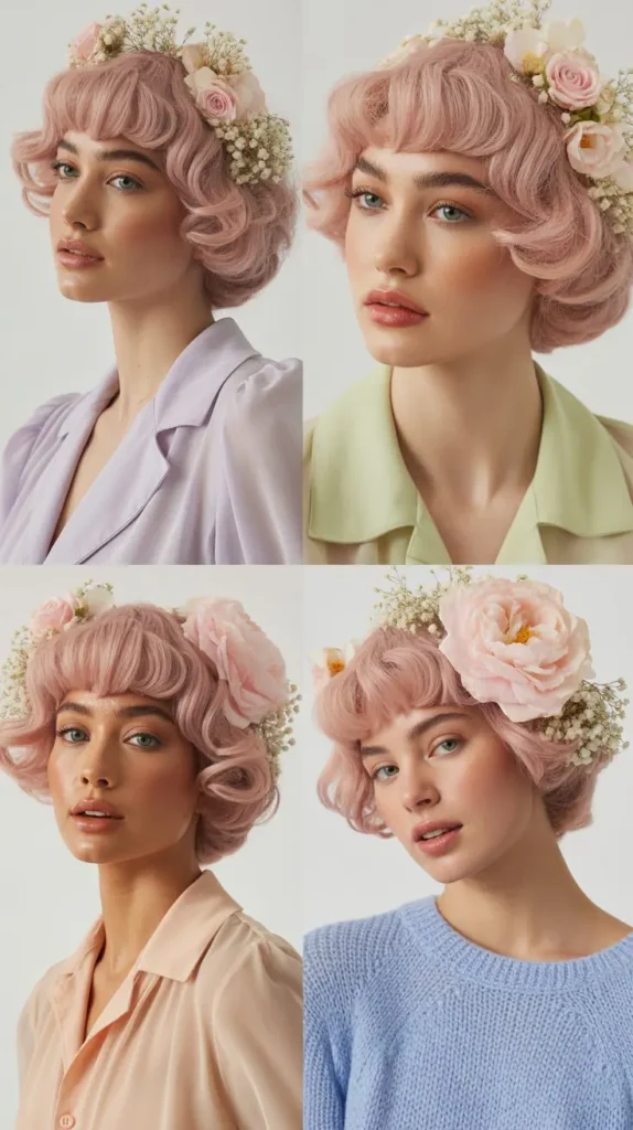 Soft Pastel Pink Crimped Wig