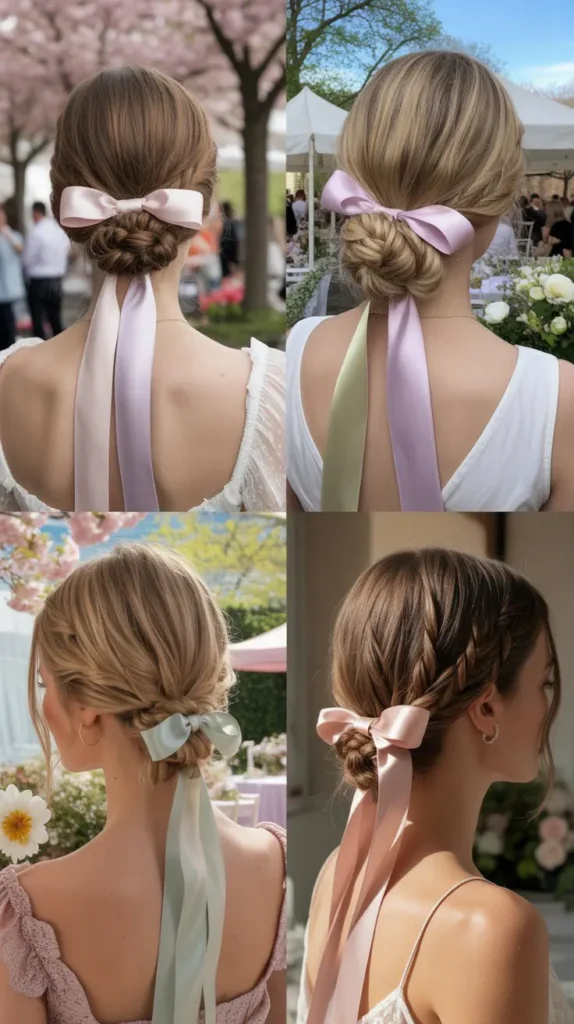 Knotted Updo with Ribbon Tie