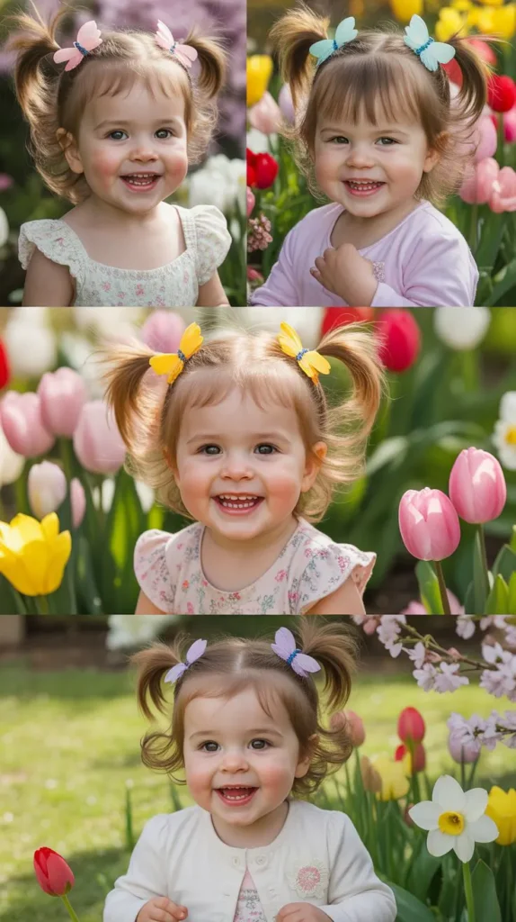 Two Pigtails With Butterfly Elastics
