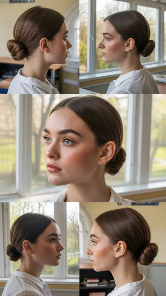 Low Bun with Baby Hairs Styled
