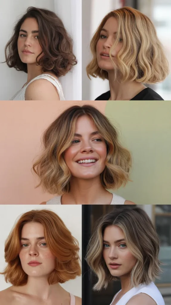 Wavy Bob with Middle Part