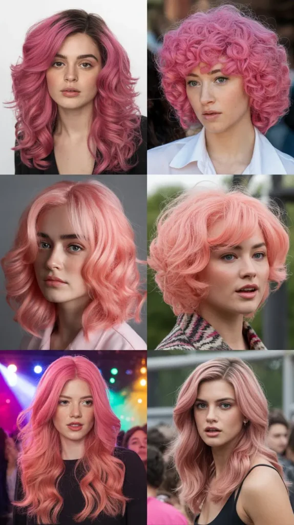 Ombre Crimped Pink Wig (Dark to Light)