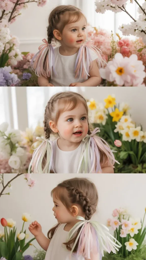 Loose Braid With Spring Ribbon Weave