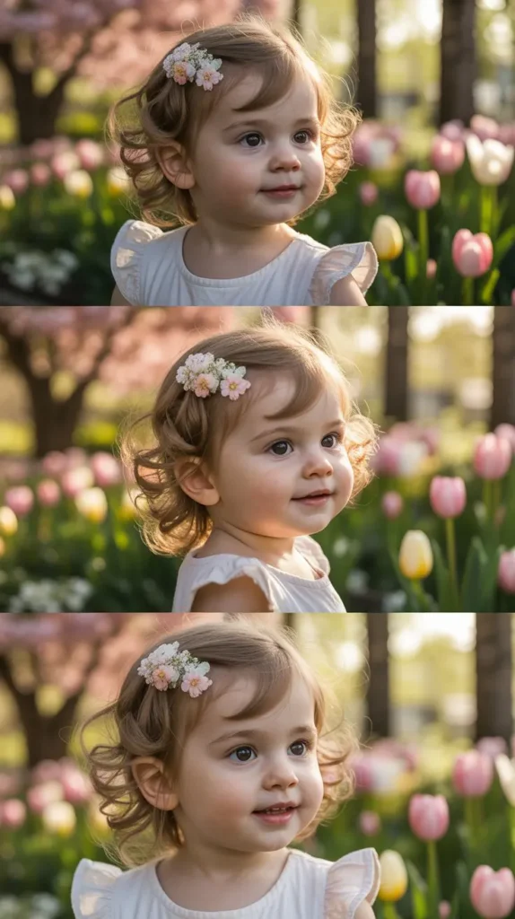 Side Swept Curls With Flower Clip