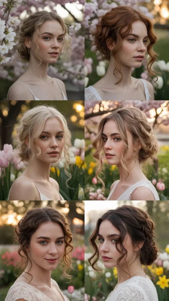 Loose Updo with Curly Tendrils