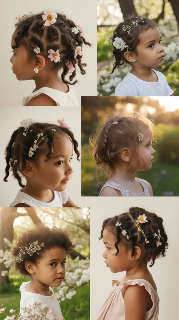 Loose Two-Strand Twists with Flower Pins