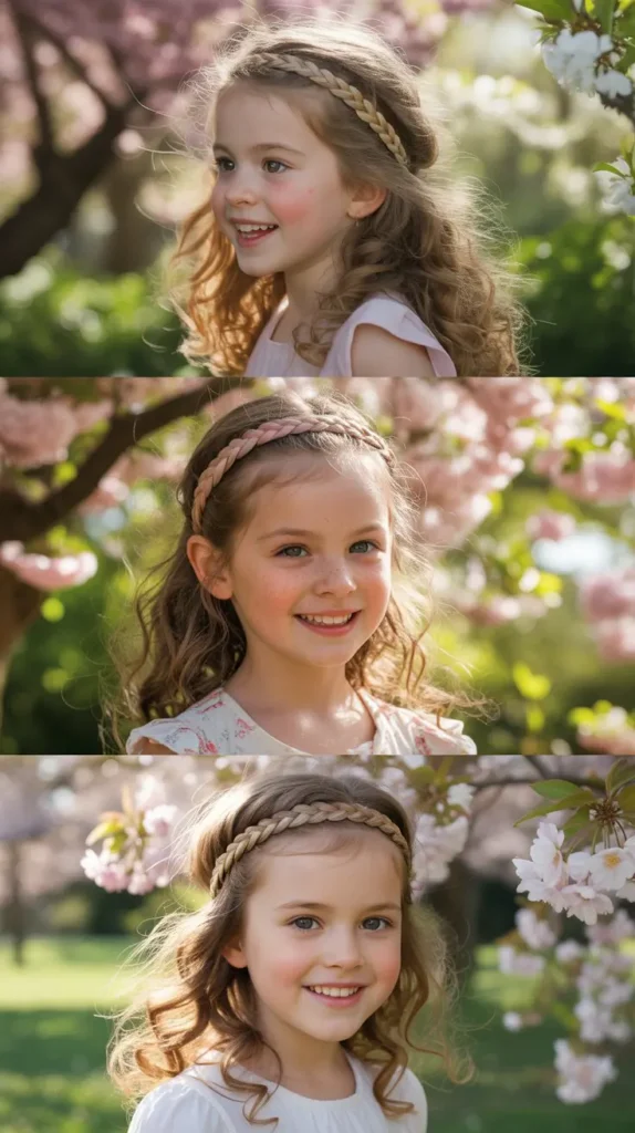 Braided Headband with Loose Curls