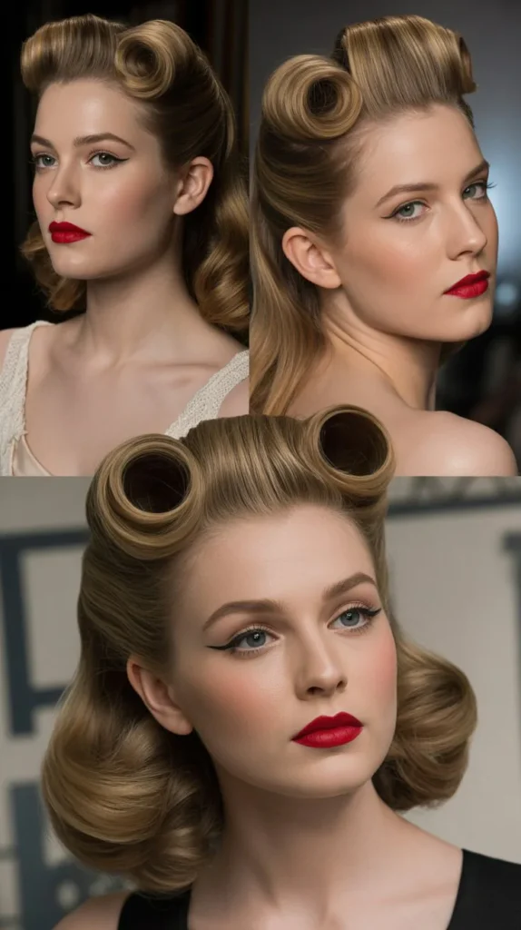Vintage Victory Rolls Updo