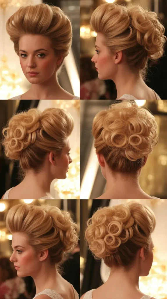 Puff and Curls Blonde Updo