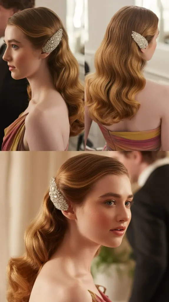 Pinned Back Waves with Statement Clip