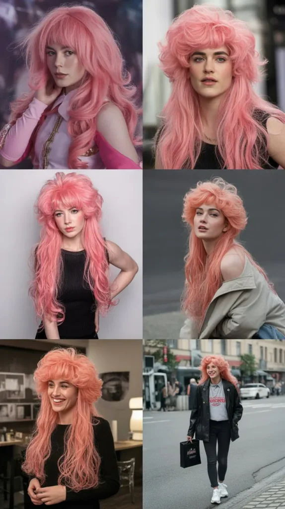 Bubblegum Pink Long Crimped Wig