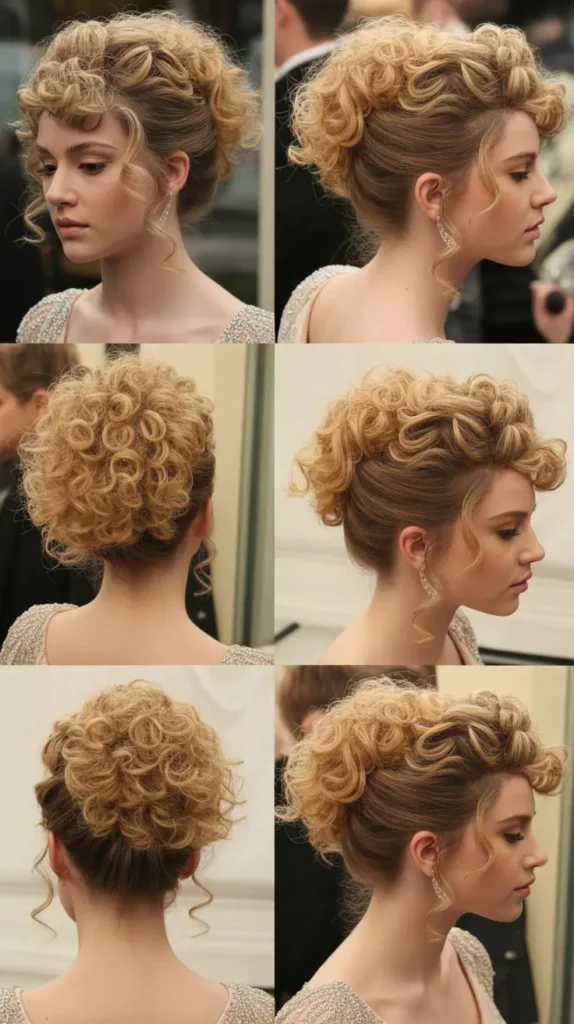  Voluminous Blonde Curly Updo