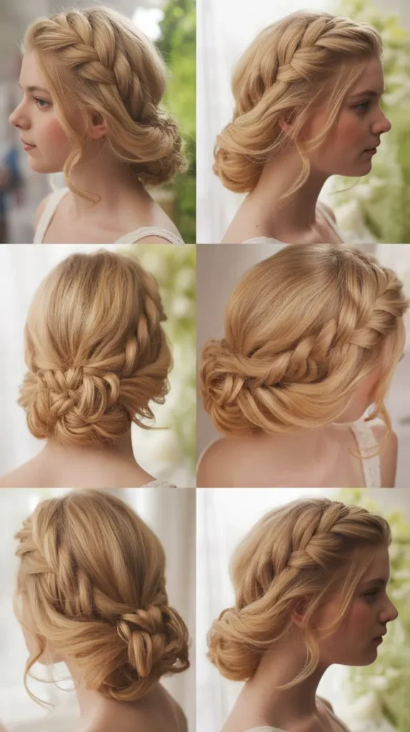 Waterfall Braid with Loose Blonde Waves