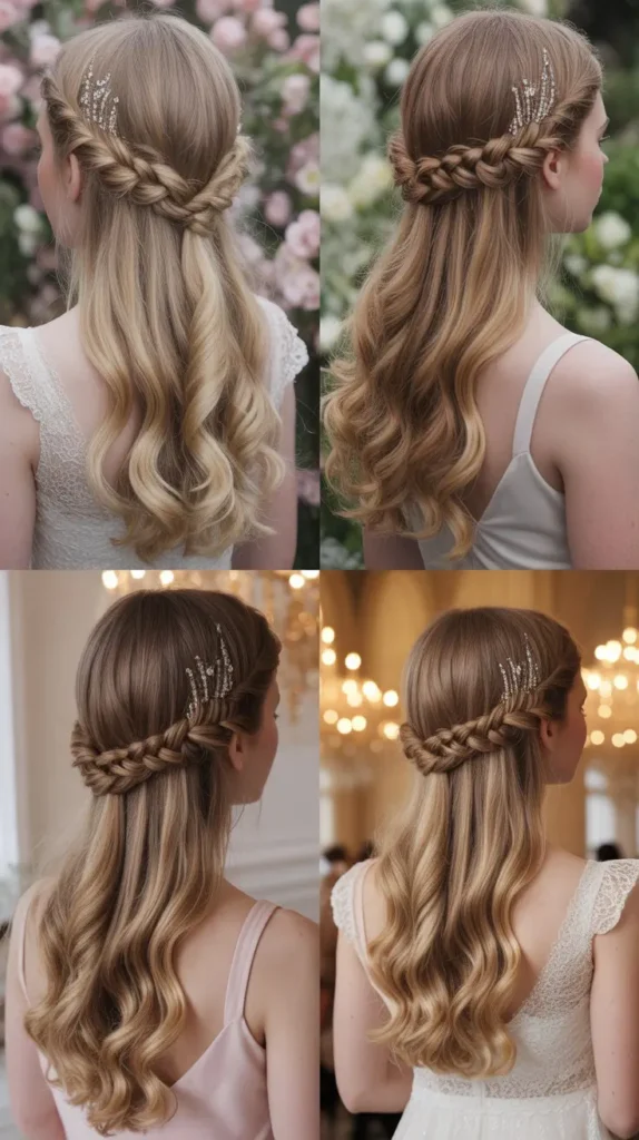  Half-Up Twisted Crown