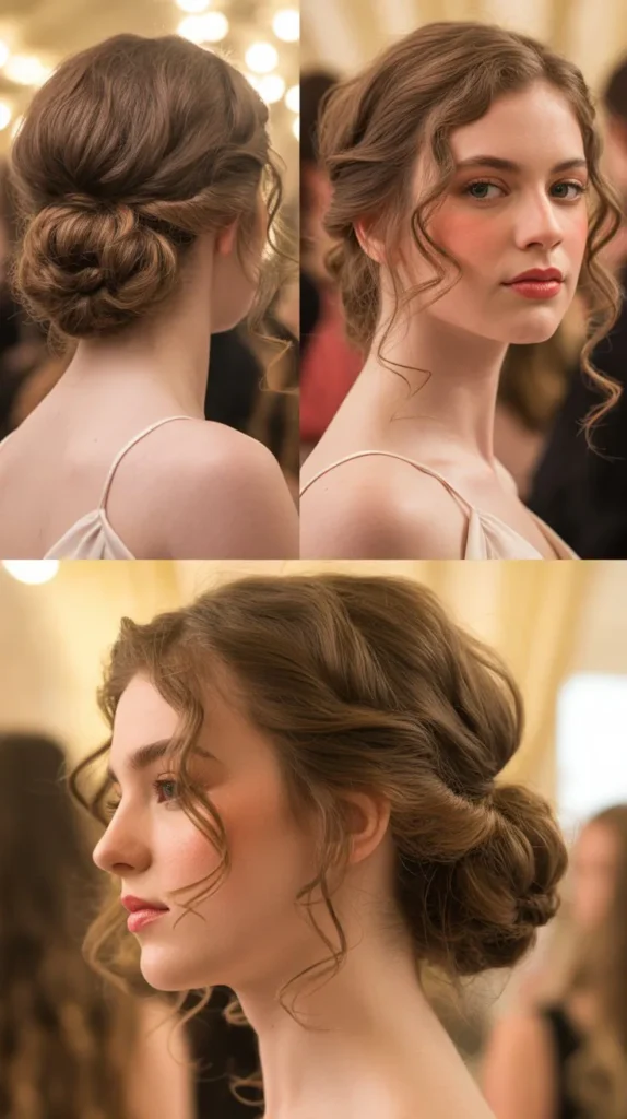 Romantic Loose Chignon with Face Framing Pieces