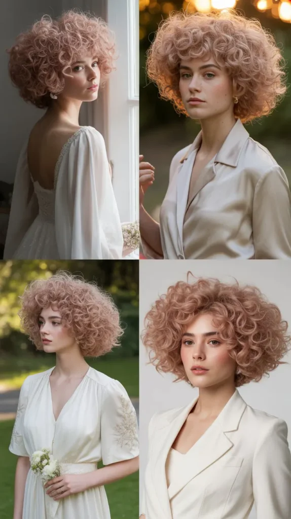 Crimped Light Pink Wig (Blush Tone)