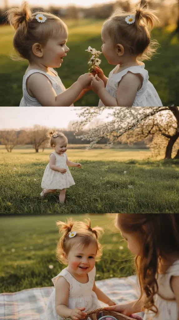 Low Bun With a Daisy Bobby Pin