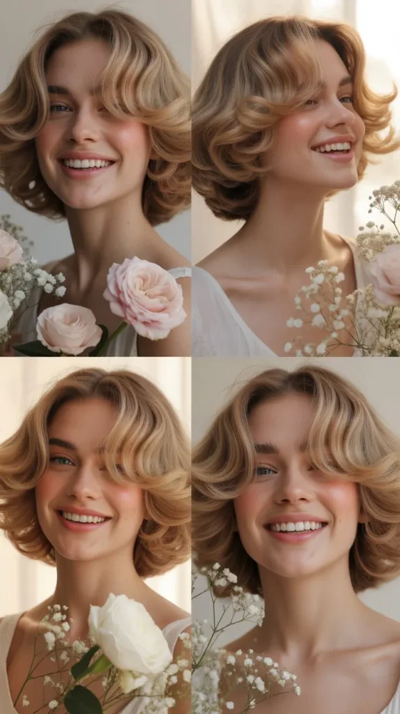 Soft Romantic Blowout with Scattered Florals