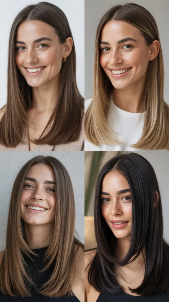 Sleek Middle Part with Straight Hair