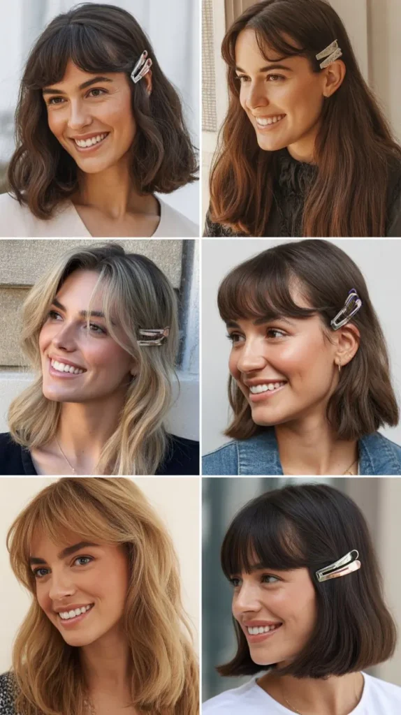 he Claw Clip Curtain Bang Style