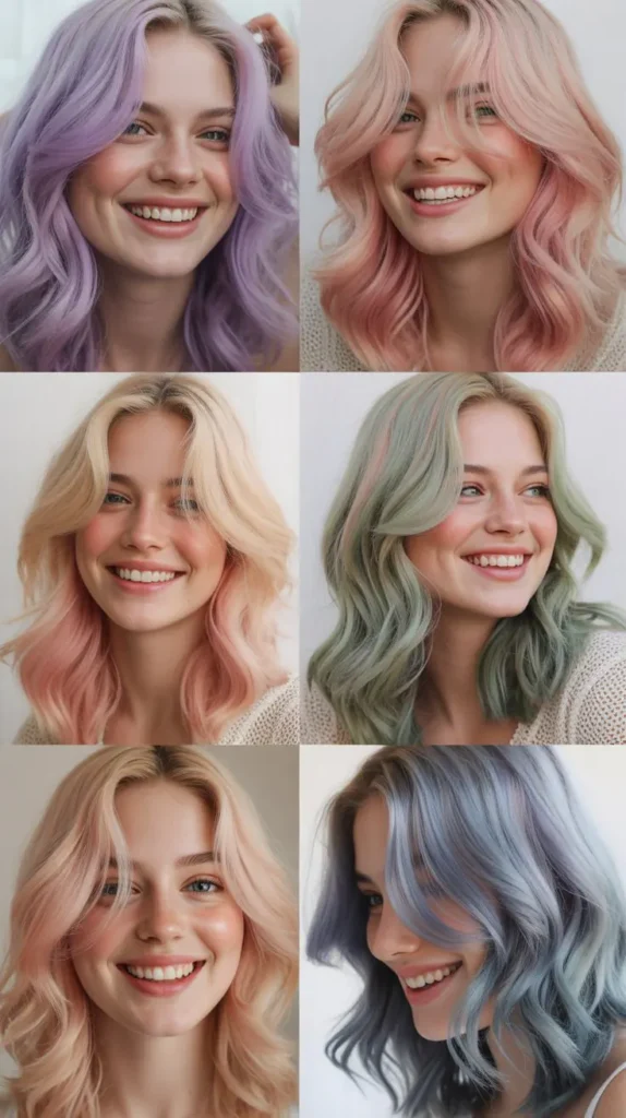  Pastel Hair with Beachy Waves