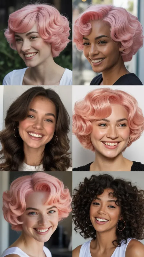 Pink Blowout Style Wig